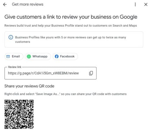 How to get direct link to Google Business Profile reviews